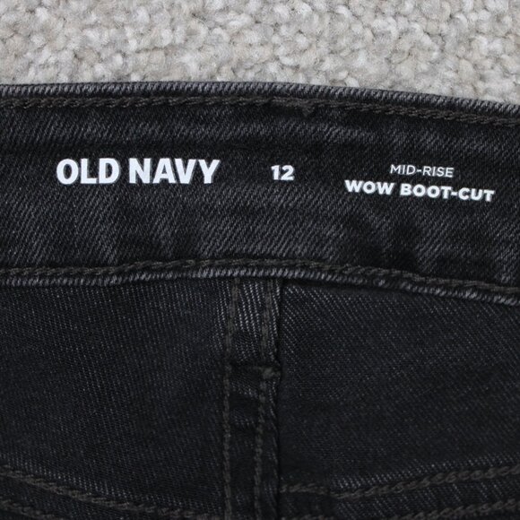 Old Navy Jeans NWT Womens 12 (32x31) Black Mid-Rise WOW Boot-cut Stretch Denim - Picture 11 of 13